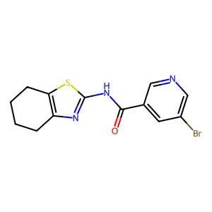 5-bromo-N-(4,5,6,7-tetrahydro-1,3-benzothiazol-2-yl)pyridine-3-carboxamide structure