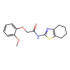2-(2-methoxyphenoxy)-N-(4,5,6,7-tetrahydro-1,3-benzothiazol-2-yl)acetamide structure
