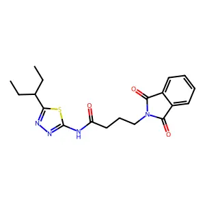 4-(1,3-dioxo-1,3-dihydro-2H-isoindol-2-yl)-N-[5-(pentan-3-yl)-1,3,4-thiadiazol-2-yl]butanamide structure