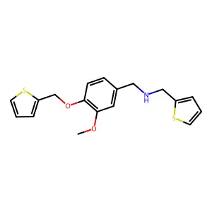 1-[3-methoxy-4-(thiophen-2-ylmethoxy)phenyl]-N-(thiophen-2-ylmethyl)methanamine structure