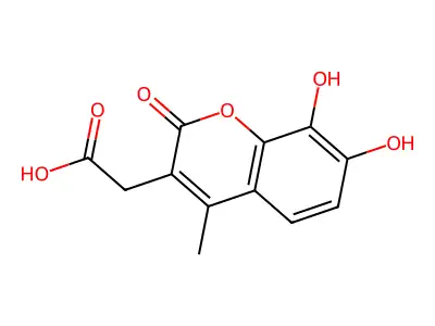 7,8-Dihydroxy-4-methylcoumarin-3-acetic acid structure