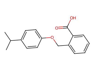 2-[(4-Isopropylphenoxy)methyl]benzenecarboxylic acid structure