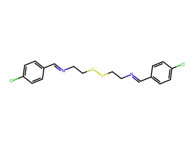 1-(4-chlorophenyl)-N-[2-[2-[(4-chlorophenyl)methylideneamino]ethyldisulfanyl]ethyl]methanimine structure