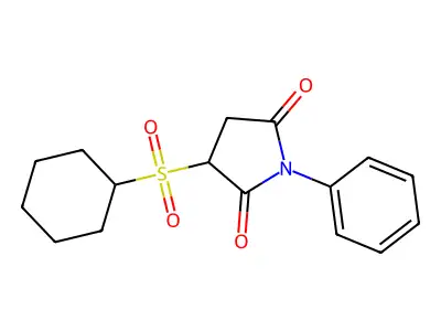 2,5-Pyrrolidinedione, 3-(cyclohexylsulfonyl)-1-phenyl- structure