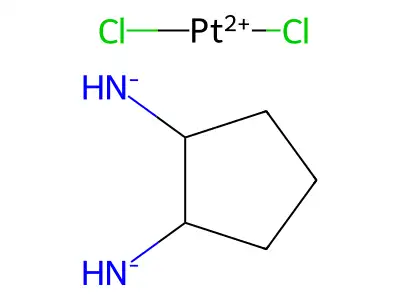 Platinum,2-cyclopentanediamine-N,N')-, (SP-4-2) structure
