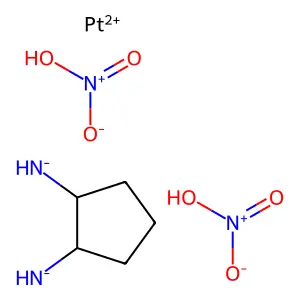 Platinum,2-cyclopentanediamine-N,N')bis(nitrato-O)-,[SP-4-2-(1S-trans)]- structure