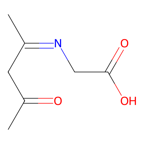 2-(4-oxopentan-2-ylideneamino)acetic Acid structure
