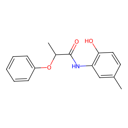 N-(2-hydroxy-5-methylphenyl)-2-phenoxypropanamide structure