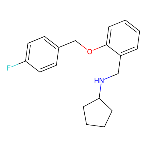 N-cyclopentyl-N-{2-[(4-fluorobenzyl)oxy]benzyl}amine structure