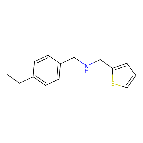 1-(4-ethylphenyl)-N-(thiophen-2-ylmethyl)methanamine structure