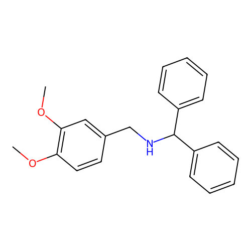 N-benzhydryl-N-(3,4-dimethoxybenzyl)amine structure
