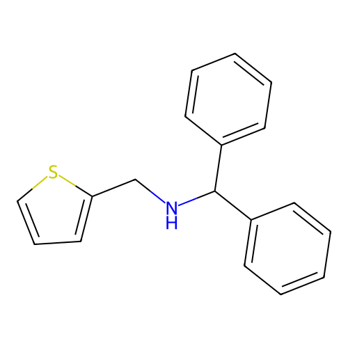 1,1-diphenyl-N-(thiophen-2-ylmethyl)methanamine structure