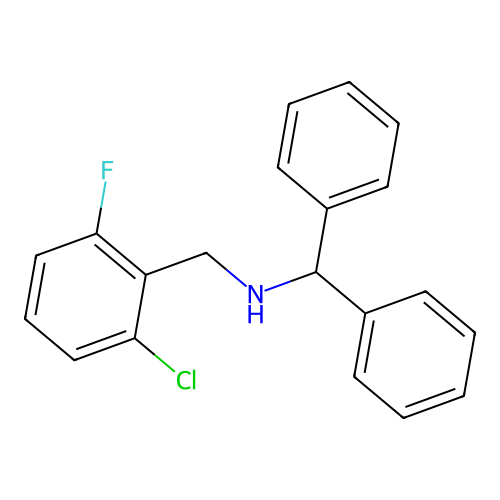N-(2-chloro-6-fluorobenzyl)-1,1-diphenylmethanamine structure