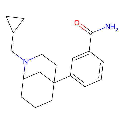 3-[2-(Cyclopropylmethyl)-2-azabicyclo[3.3.1]nonan-5-yl]benzamide structure