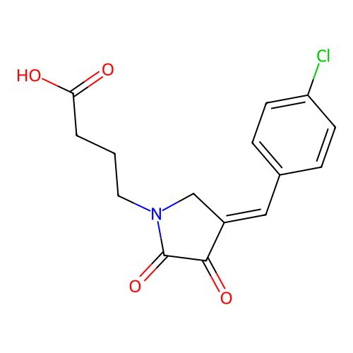 4-[(4E)-4-[(4-chlorophenyl)methylidene]-2,3-dioxopyrrolidin-1-yl]butanoic acid structure