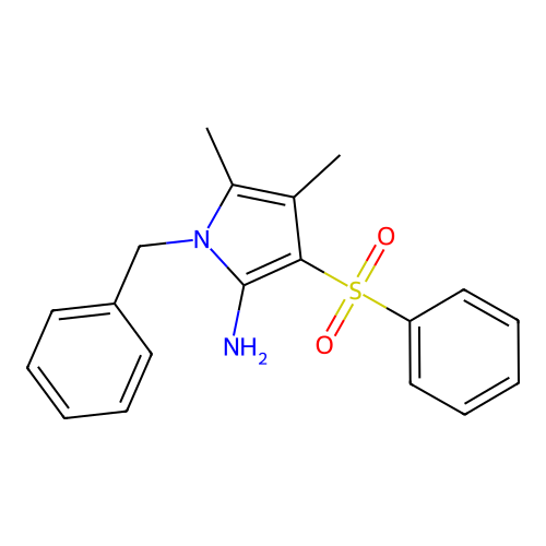 1-Benzyl-4,5-dimethyl-3-(phenylsulfonyl)-1H-pyrrol-2-amine structure
