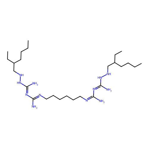 1,6-Bis(2-ethylhexylaminobiguanidino)hexane structure