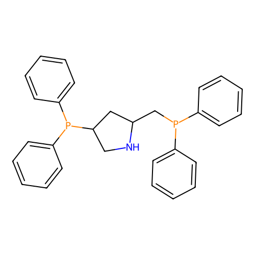 4-(diphenylphosphino)-2-[(diphenylphosphino)methyl]-Pyrrolidine structure