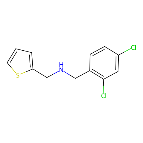 1-(2,4-dichlorophenyl)-N-(thiophen-2-ylmethyl)methanamine structure