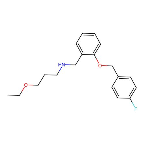 3-ethoxy-N-{2-[(4-fluorobenzyl)oxy]benzyl}propan-1-amine structure