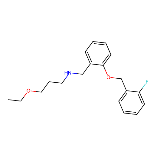 3-ethoxy-N-{2-[(2-fluorobenzyl)oxy]benzyl}propan-1-amine structure