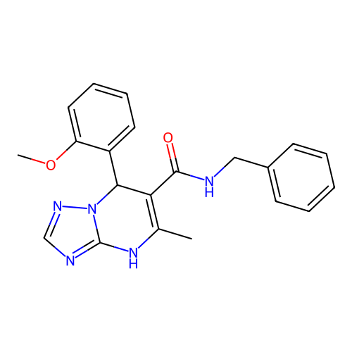 N-benzyl-7-(2-methoxyphenyl)-5-methyl-1,7-dihydro-[1,2,4]triazolo[1,5-a]pyrimidine-6-carboxamide structure
