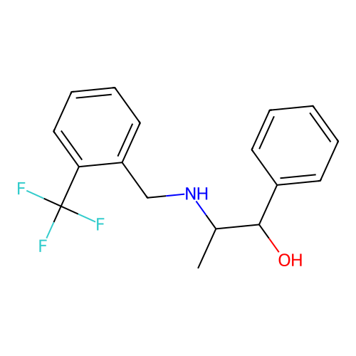 1-Phenyl-2-{[2-(trifluoromethyl)benzyl]amino}-1-propanol structure