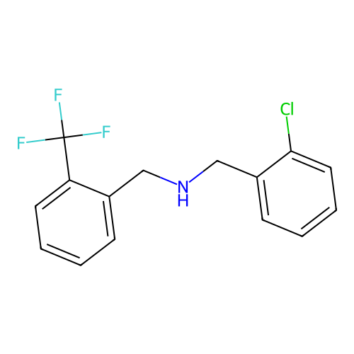 1-(2-chlorophenyl)-N-[2-(trifluoromethyl)benzyl]methanamine structure