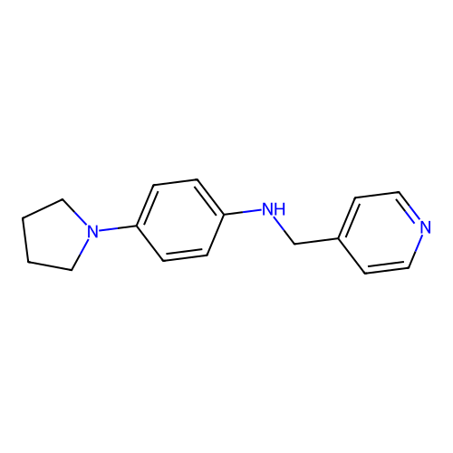 Pyridin-4-ylmethyl-(4-pyrrolidin-1-yl-phenyl)-amine structure