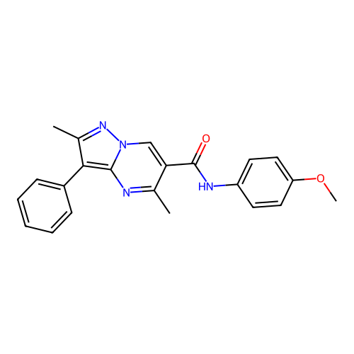 N-(4-methoxyphenyl)-2,5-dimethyl-3-phenylpyrazolo[1,5-a]pyrimidine-6-carboxamide structure