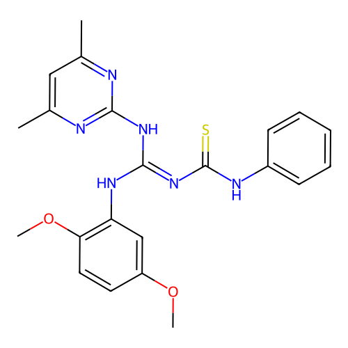(1Z)-1-[(2,5-dimethoxyanilino)-[(4,6-dimethylpyrimidin-2-yl)amino]methylidene]-3-phenylthiourea structure