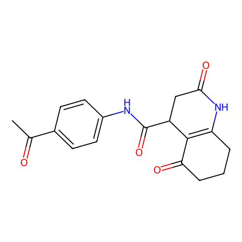 N-(4-acetylphenyl)-5-hydroxy-2-oxo-2,3,4,6,7,8-hexahydroquinoline-4-carboxamide structure