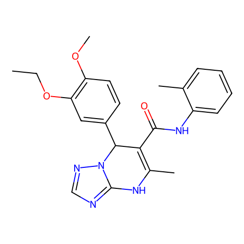 7-(3-ethoxy-4-methoxyphenyl)-5-methyl-N-(2-methylphenyl)-4,7-dihydro[1,2,4]triazolo[1,5-a]pyrimidine-6-carboxamide structure