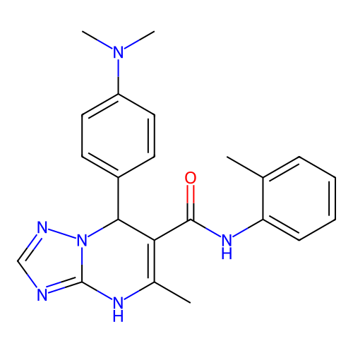 7-(4-(dimethylamino)phenyl)-5-methyl-N-(o-tolyl)-4,7-dihydro-[1,2,4]triazolo[1,5-a]pyrimidine-6-carboxamide structure