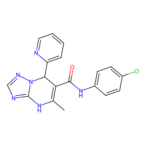 N-(4-chlorophenyl)-5-methyl-7-(pyridin-2-yl)-4,7-dihydro[1,2,4]triazolo[1,5-a]pyrimidine-6-carboxamide structure