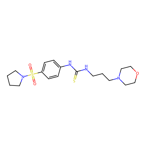 1-(3-Morpholin-4-ylpropyl)-3-(4-pyrrolidin-1-ylsulfonylphenyl)thiourea structure
