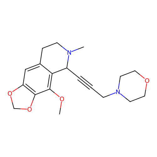 4-methoxy-6-methyl-5-(3-morpholin-4-ylprop-1-ynyl)-7,8-dihydro-5H-[1,3]dioxolo[4,5-g]isoquinoline structure