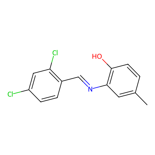 2-{[(E)-(2,4-dichlorophenyl)methylidene]amino}-4-methylphenol structure