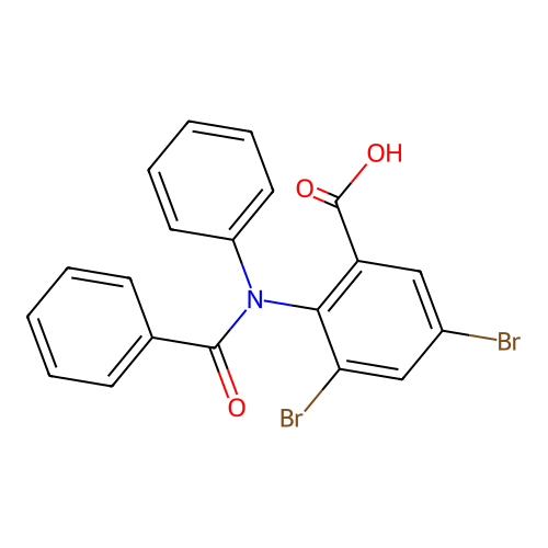 Benzoic acid, 2-(benzoylphenylamino)-3,5-dibromo- structure