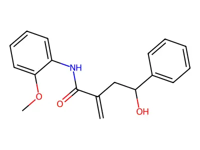 4-hydroxy-N-(2-methoxyphenyl)-2-methylidene-4-phenylbutanamide structure