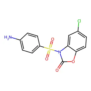 3-(4-Aminophenyl)sulfonyl-5-chloro-1,3-benzoxazol-2-one structure