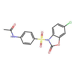 N-[4-[(6-chloro-2-oxo-1,3-benzoxazol-3-yl)sulfonyl]phenyl]acetamide structure