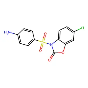 3-(4-Aminophenyl)sulfonyl-6-chloro-1,3-benzoxazol-2-one structure