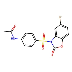 N-{4-[(5-Bromo-2-oxo-1,3-benzoxazol-3(2H)-yl)sulfonyl]phenyl}acetamide structure