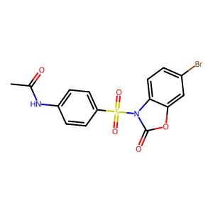 N-[4-(6-Bromo-2-oxo-1,3-benzoxazole-3(2H)-sulfonyl)phenyl]acetamide structure