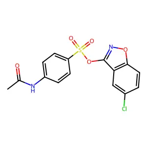 (5-chloro-1,2-benzoxazol-3-yl) 4-acetamidobenzenesulfonate structure