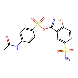 (5-Sulfamoyl-1,2-benzoxazol-3-yl) 4-acetamidobenzenesulfonate structure