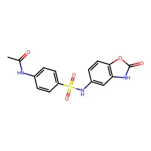 N-[4-[(2-oxo-3H-1,3-benzoxazol-5-yl)sulfamoyl]phenyl]acetamide structure