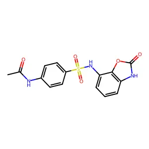 N-[4-[(2-oxo-3H-1,3-benzoxazol-7-yl)sulfamoyl]phenyl]acetamide structure