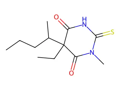 5-Ethyl-1-methyl-5-pentan-2-yl-2-sulfanylidene-1,3-diazinane-4,6-dione structure